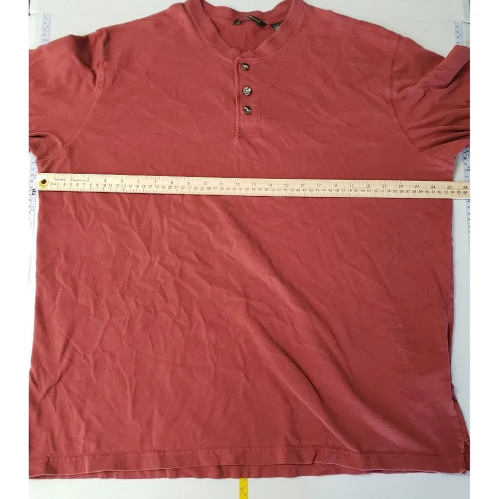 Eddie Bauer Mens XL Red‎ Cotton Long Sleeve Henley Shirt Casual Layering Outdoor - Picture 3 of 6